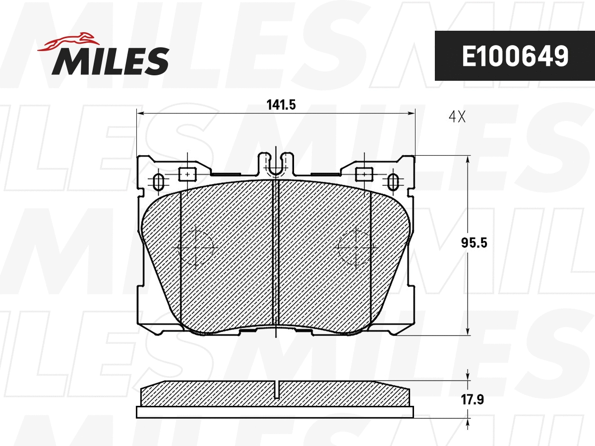 Brake Pad Set, disc brake (E100649)