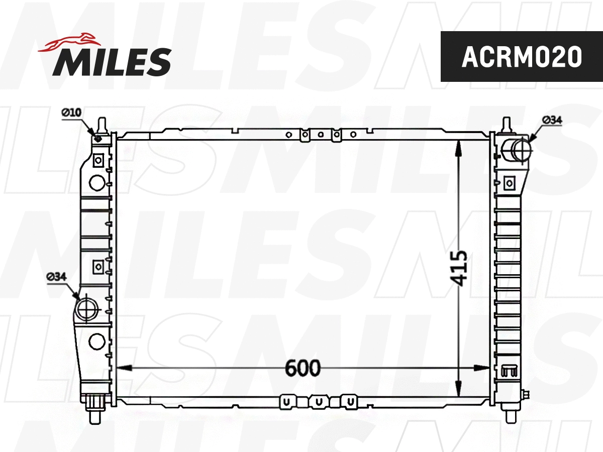 Radiator, engine cooling (ACRM020)