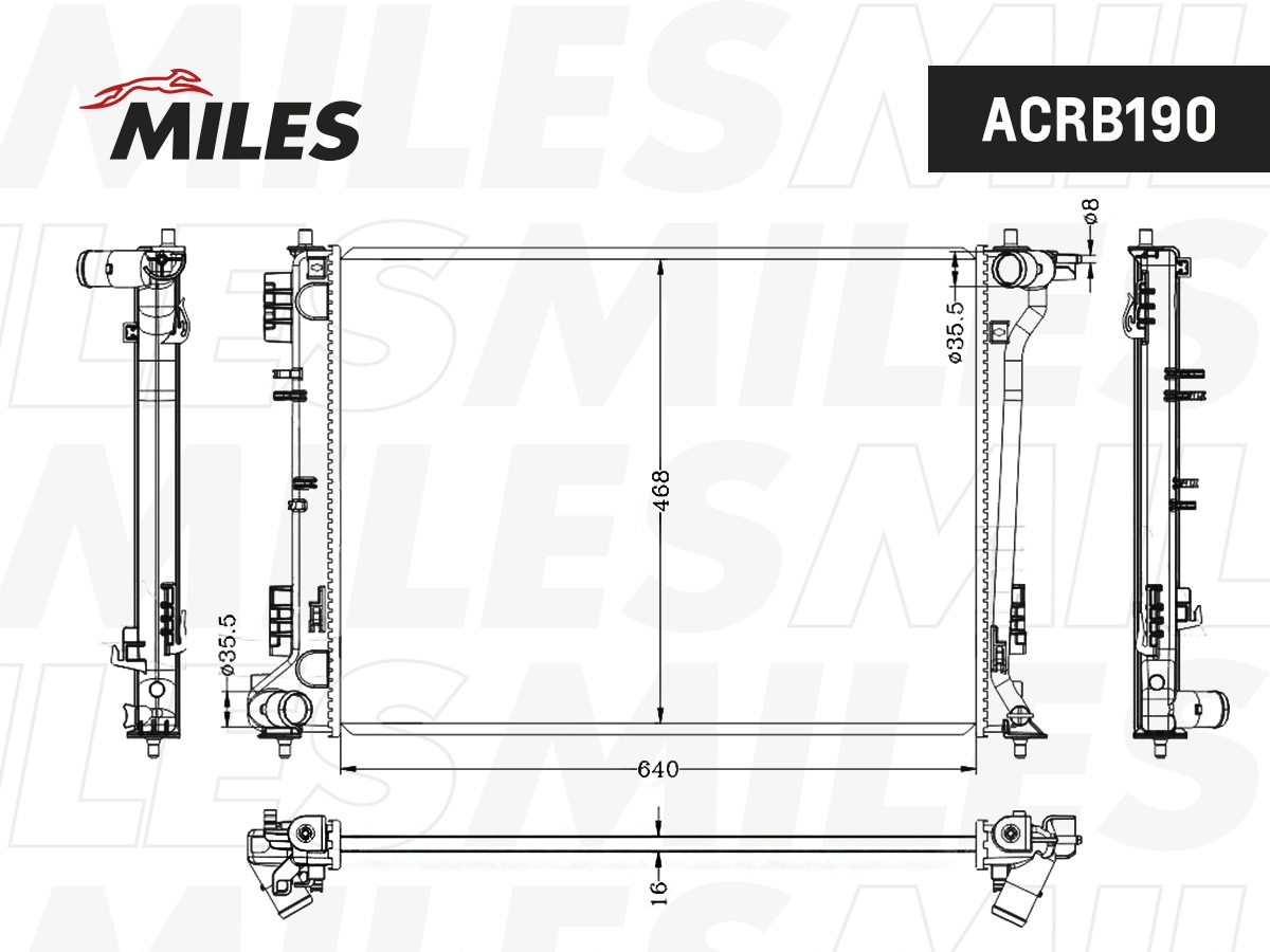 Radiator, engine cooling (ACRB190)