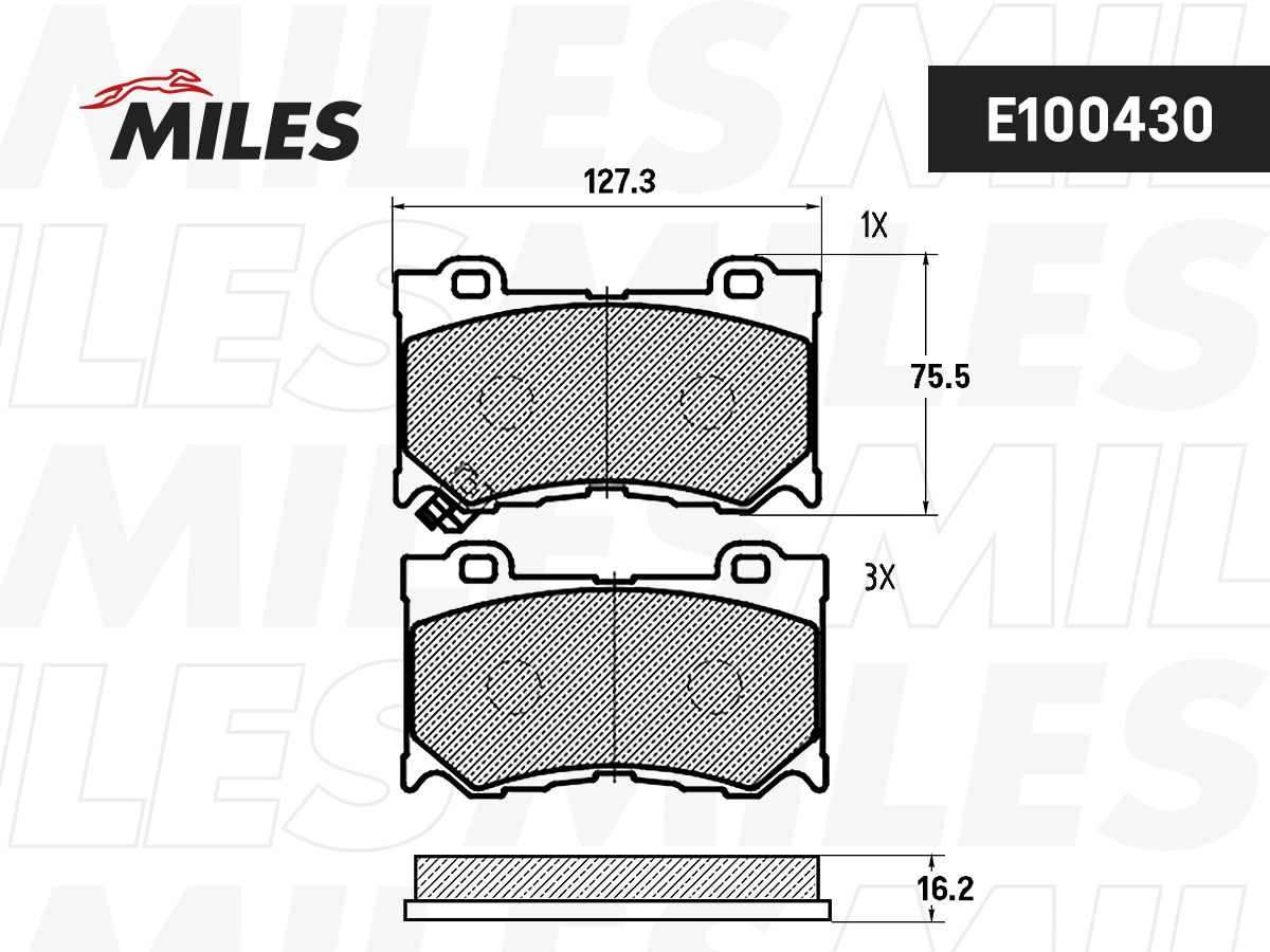 Brake Pad Set, disc brake (E100430)