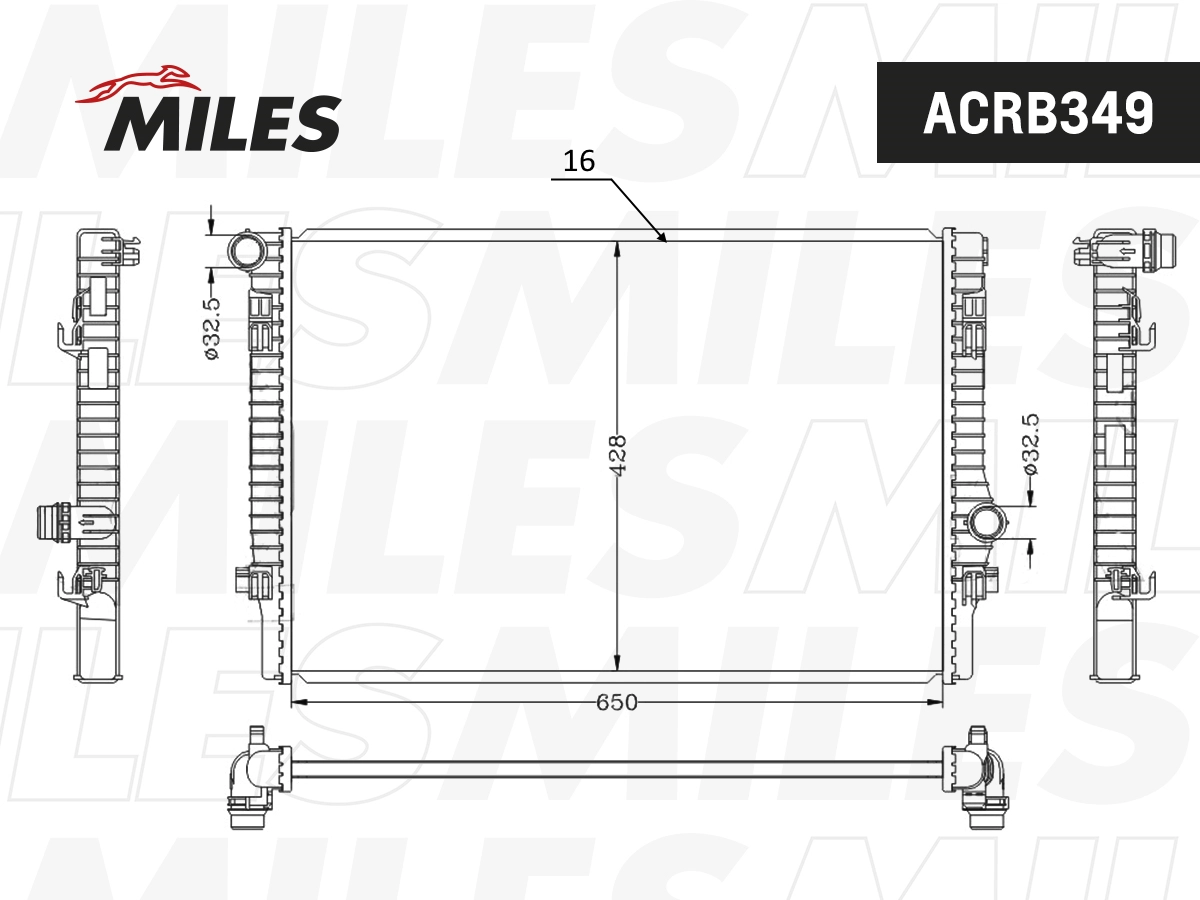 Radiator, engine cooling (ACRB349)