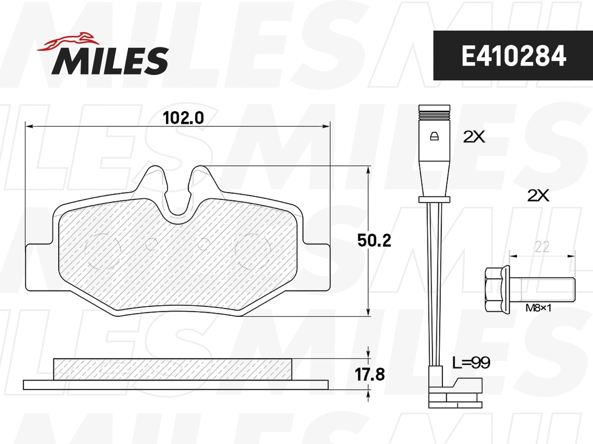 Brake Pad Set, disc brake (E410284)
