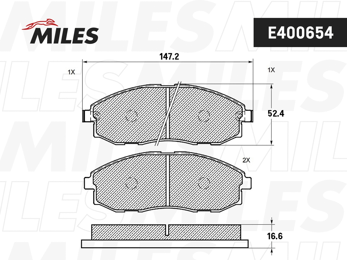Brake Pad Set, disc brake (E400654)