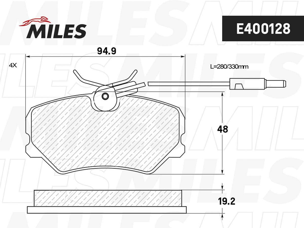Brake Pad Set, disc brake (E400128)