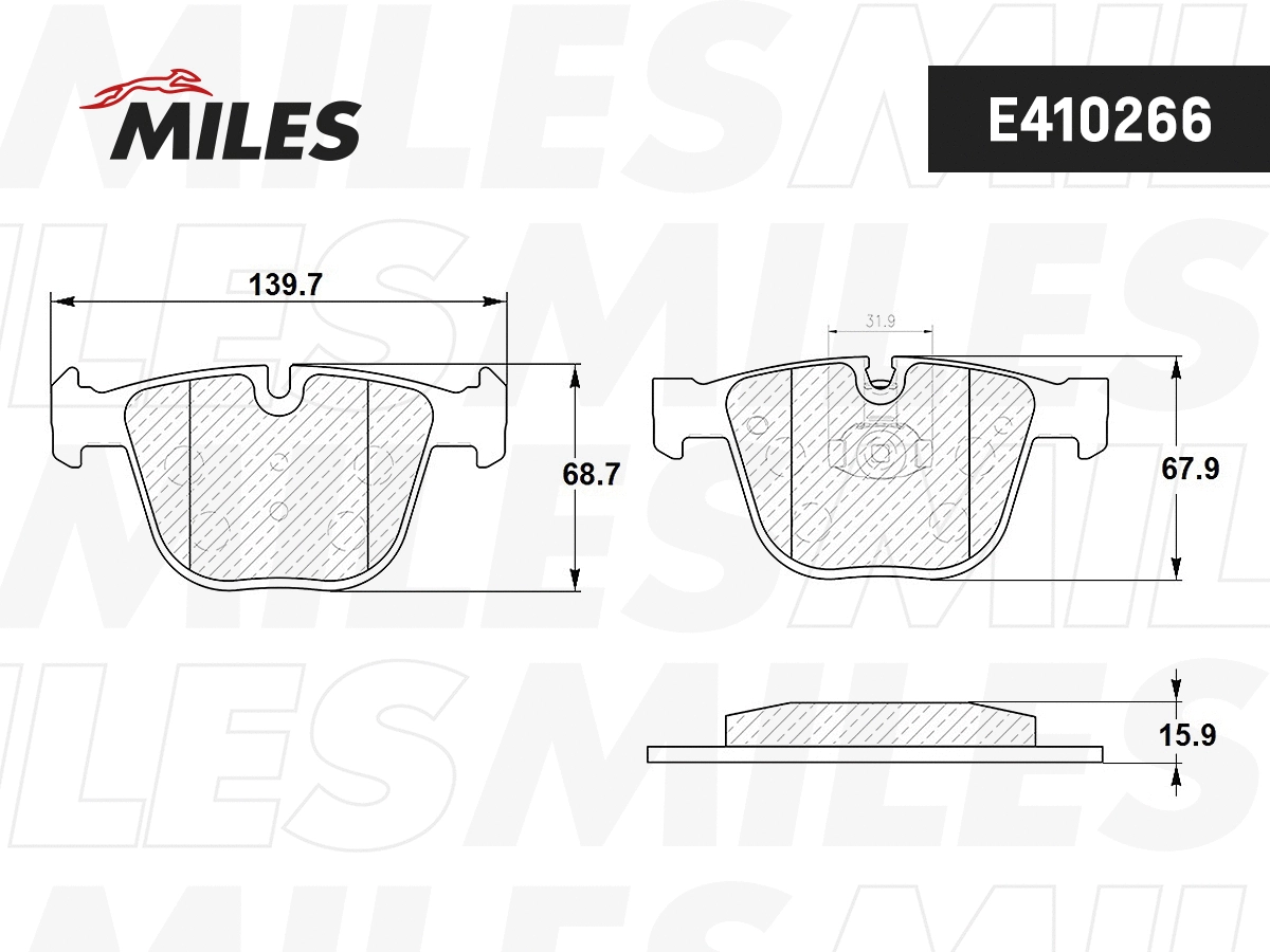 Brake Pad Set, disc brake (E410266)