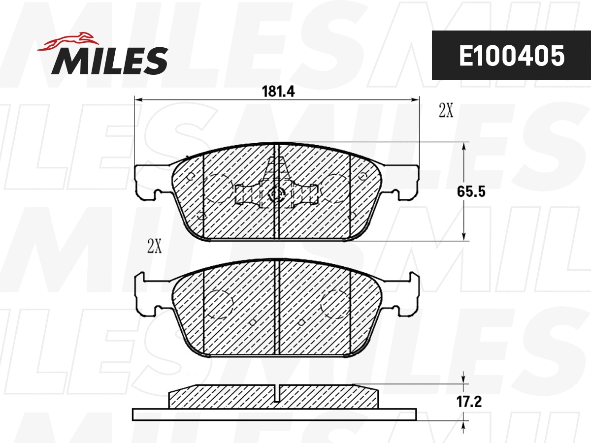 Brake Pad Set, disc brake (E100405)