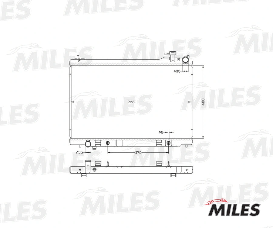 Radiator, engine cooling (ACRB145)