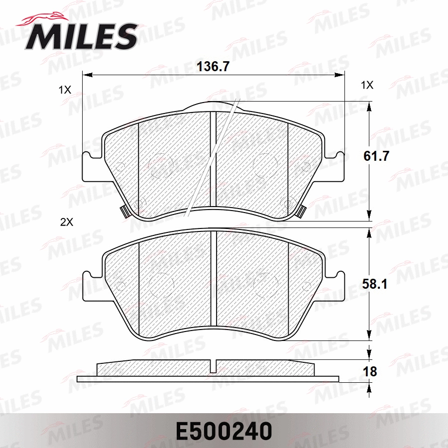 Brake Pad Set, disc brake (E500240)