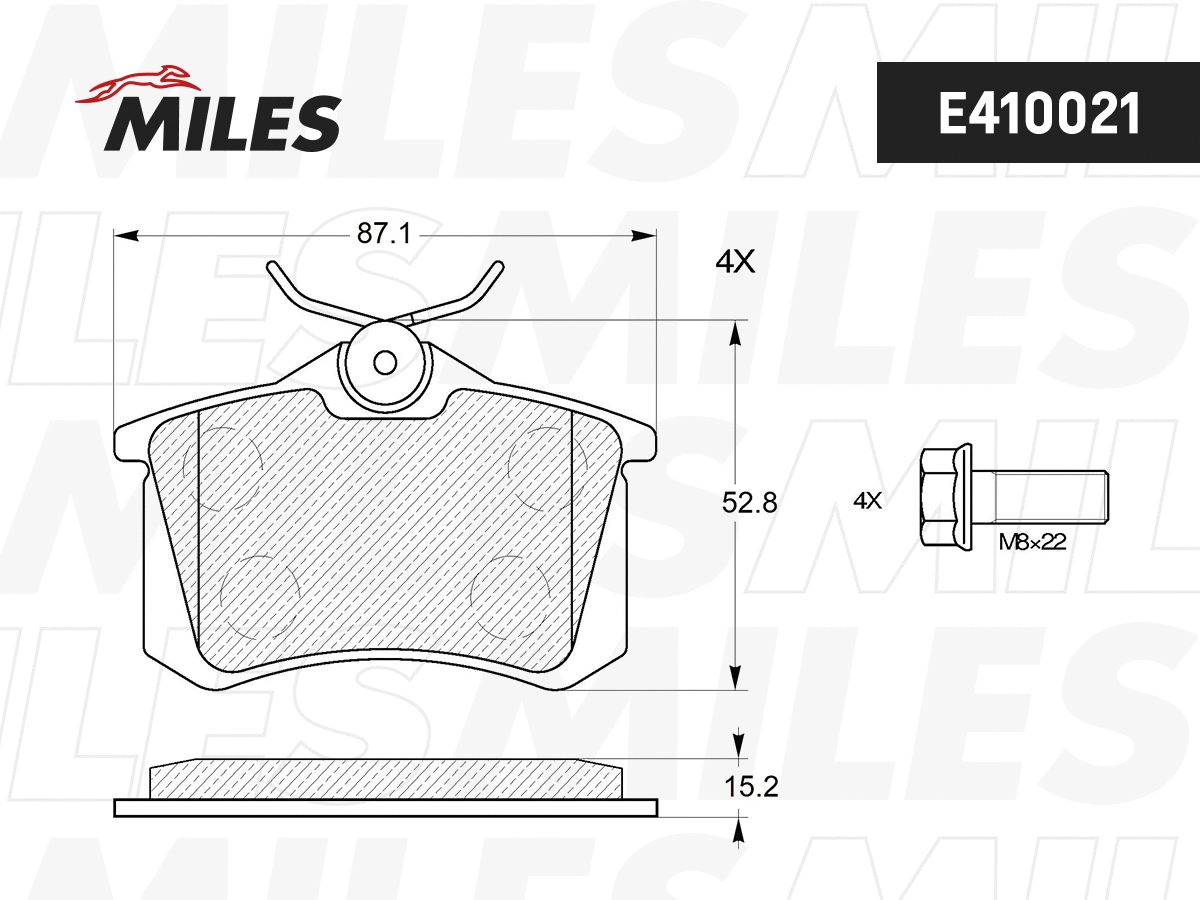 Brake Pad Set, disc brake (E410021)