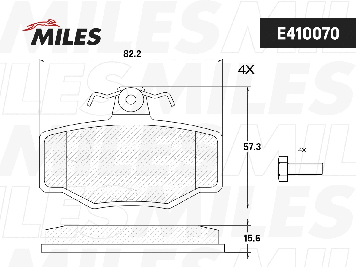 Brake Pad Set, disc brake (E410070)