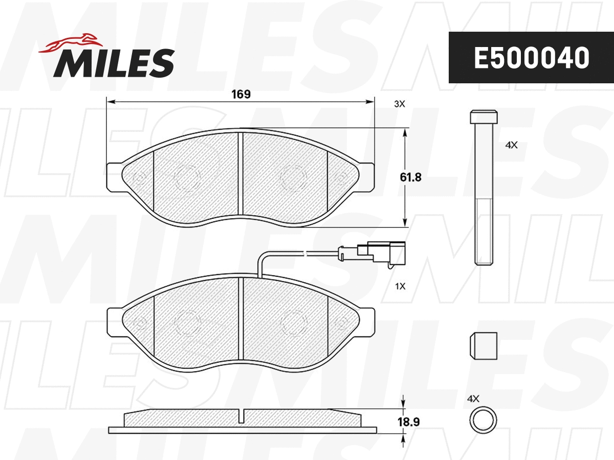 Brake Pad Set, disc brake (E500040)