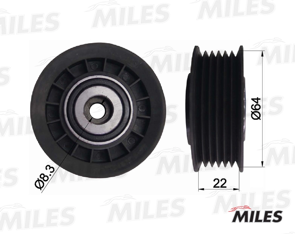 Deflection/Guide Pulley, V-ribbed belt