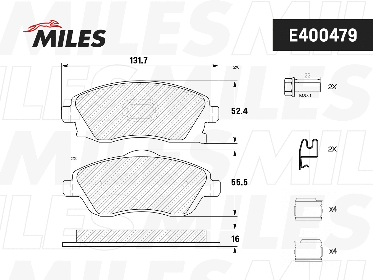 Brake Pad Set, disc brake (E400479)