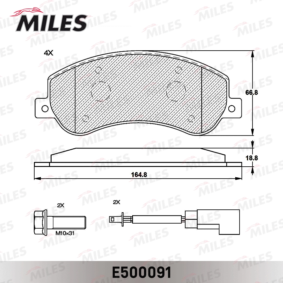 Brake Pad Set, disc brake (E500091)