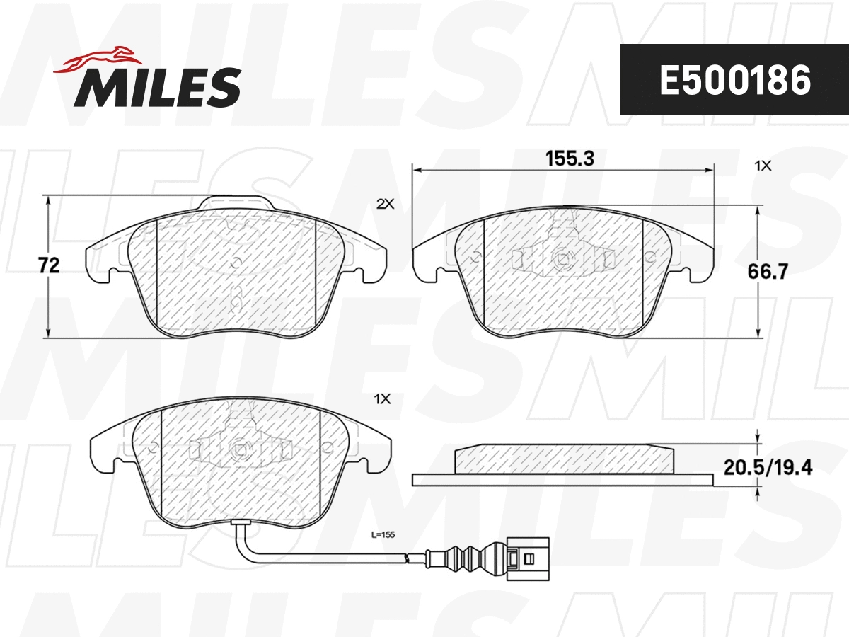 Brake Pad Set, disc brake (E500186)