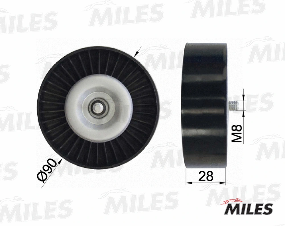 Deflection/Guide Pulley, V-ribbed belt