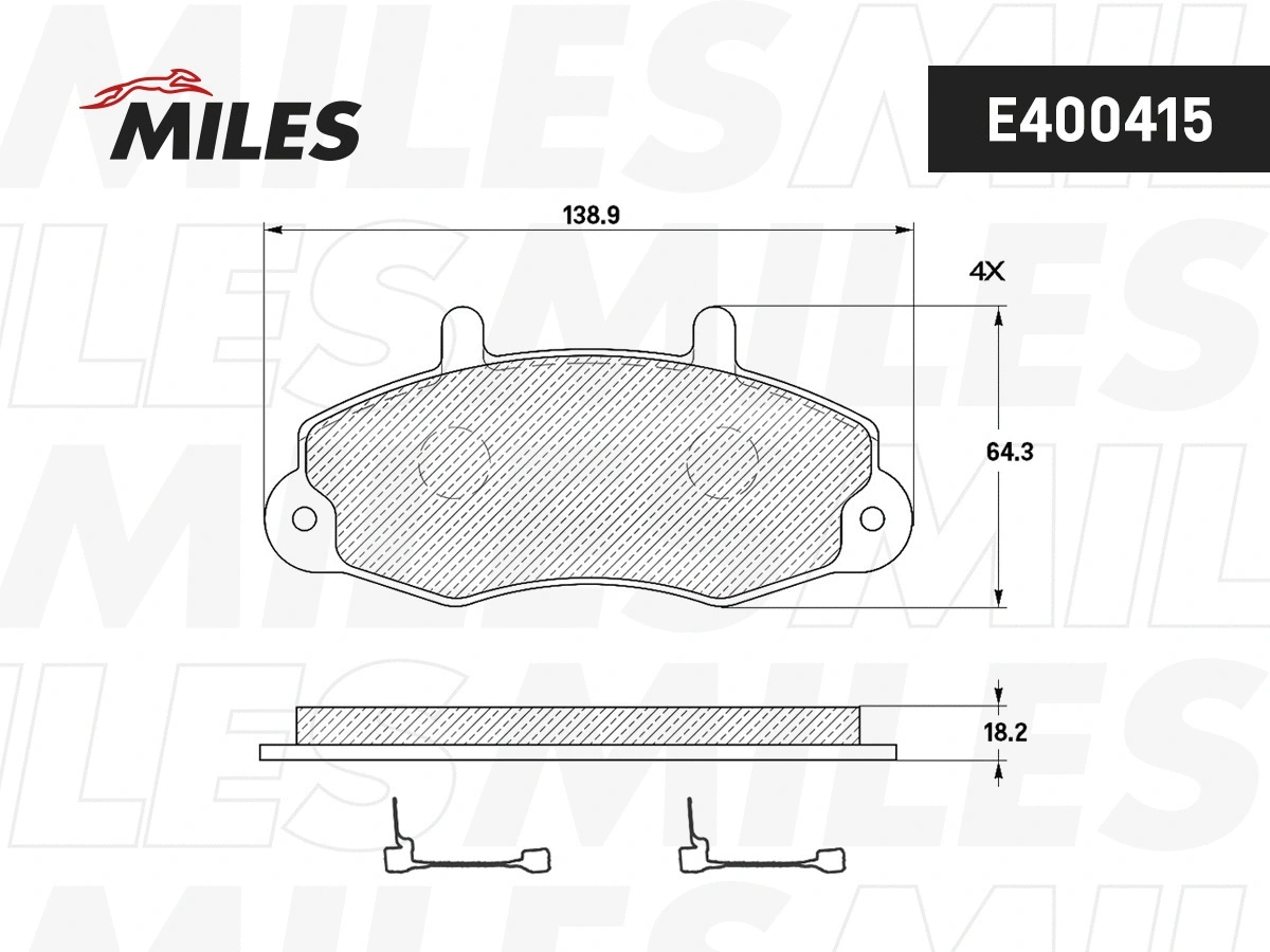Brake Pad Set, disc brake (E400415)