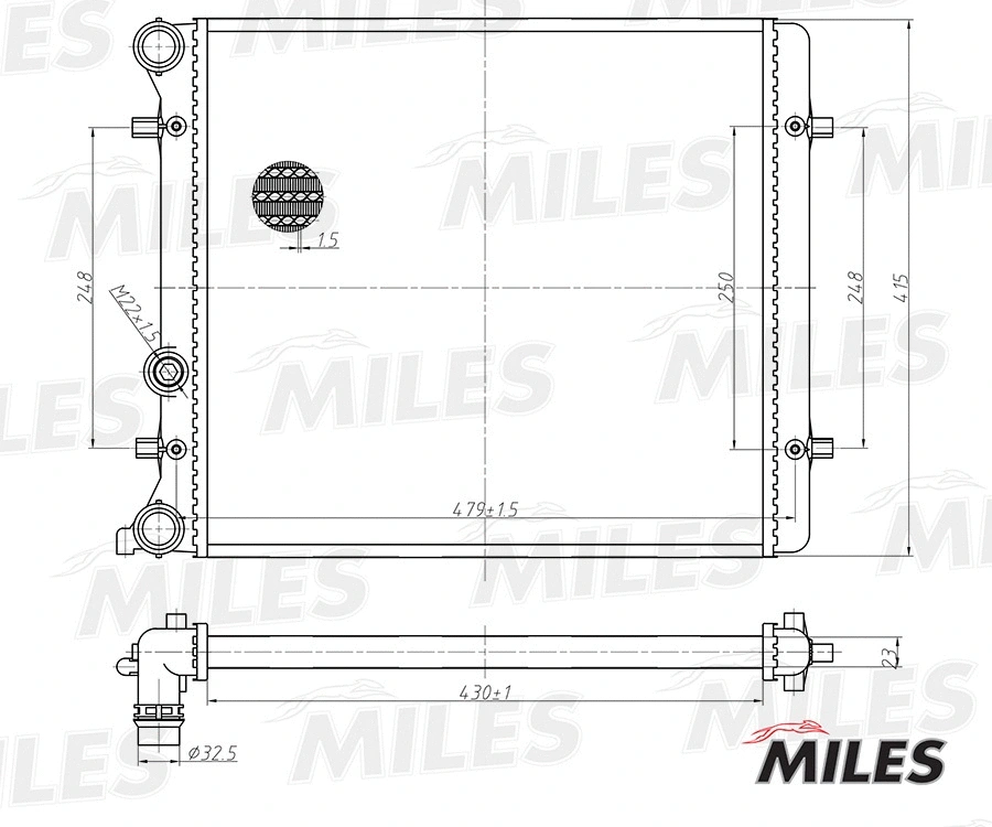 Radiator, engine cooling (ACRM164)