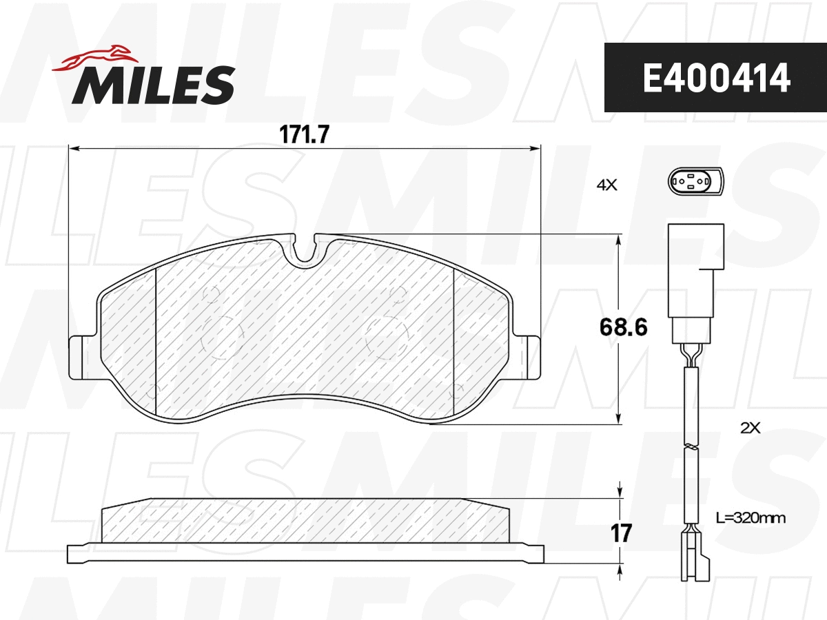 Brake Pad Set, disc brake (E400414)