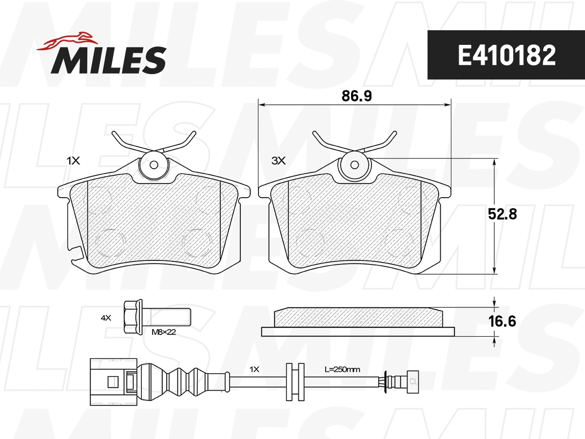 Brake Pad Set, disc brake (E410182)