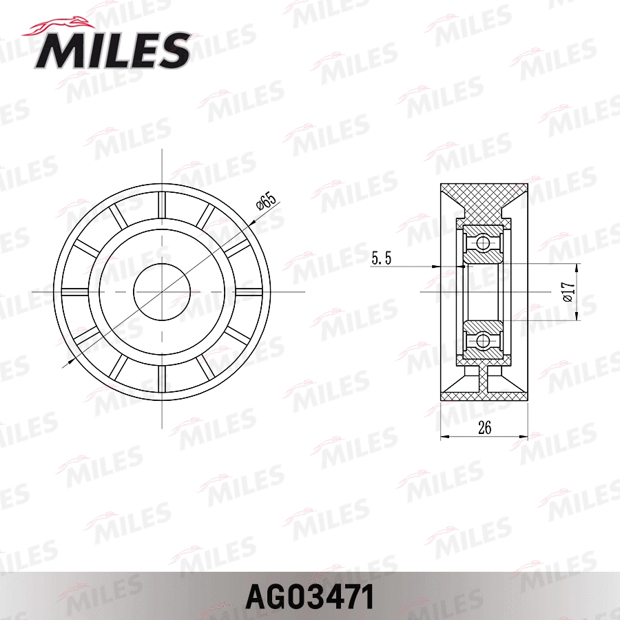 Deflection/Guide Pulley, V-ribbed belt