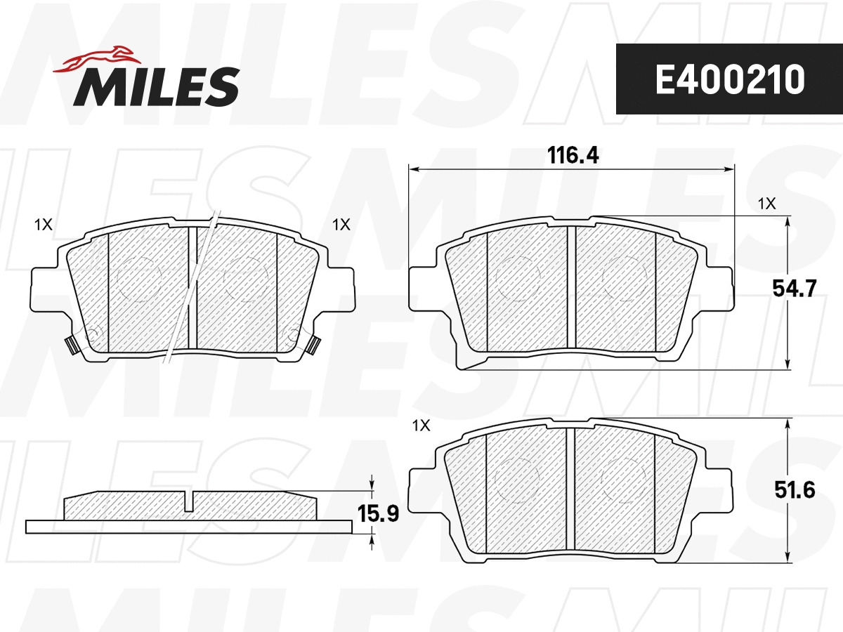 Brake Pad Set, disc brake (E400210)