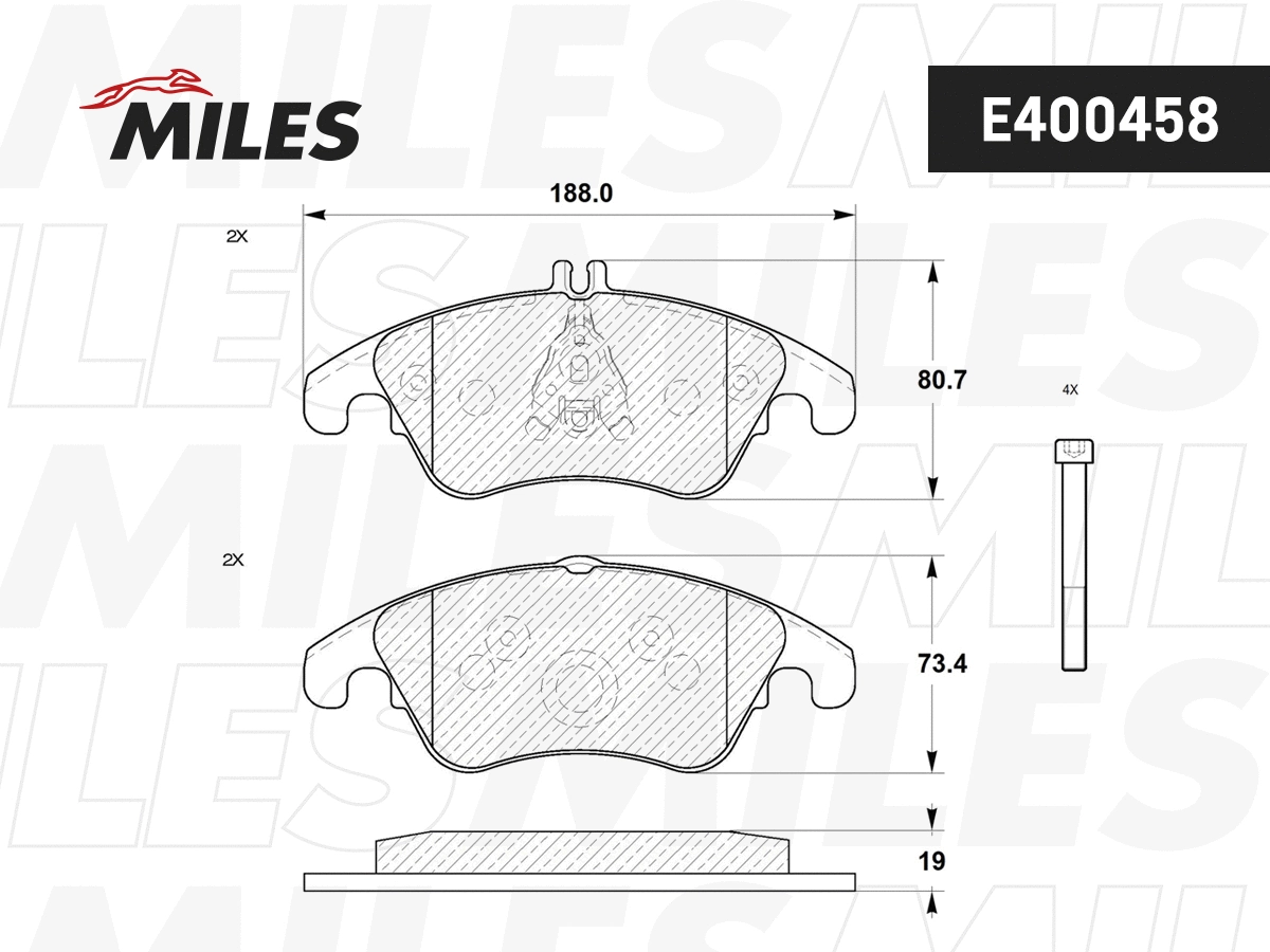 Brake Pad Set, disc brake (E400458)