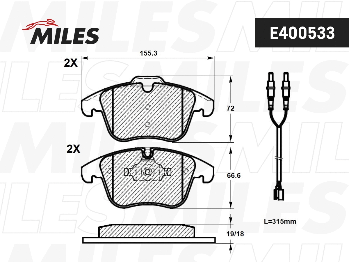 Brake Pad Set, disc brake (E400533)