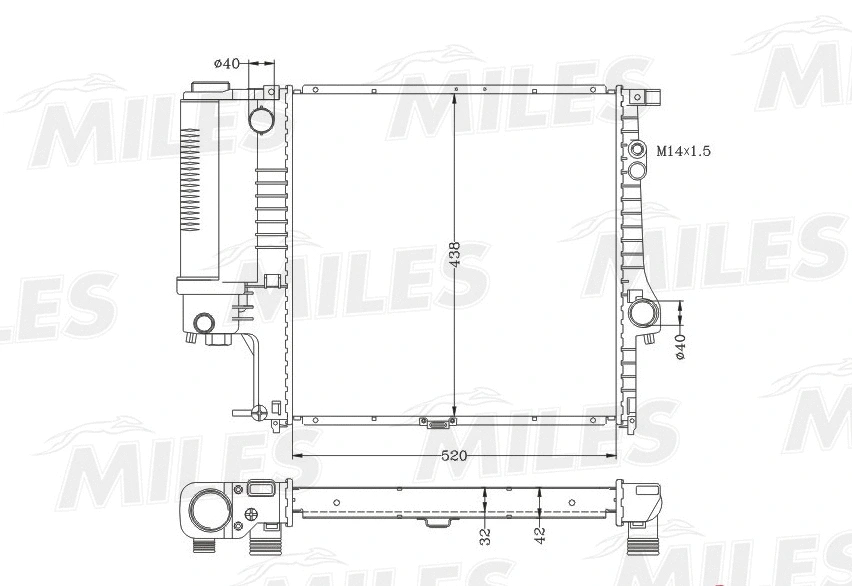 Radiator, engine cooling (ACRB173)