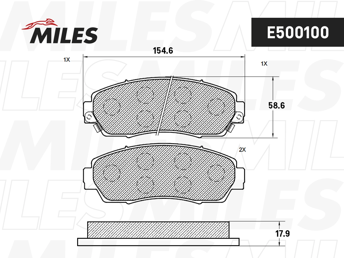 Brake Pad Set, disc brake (E500100)