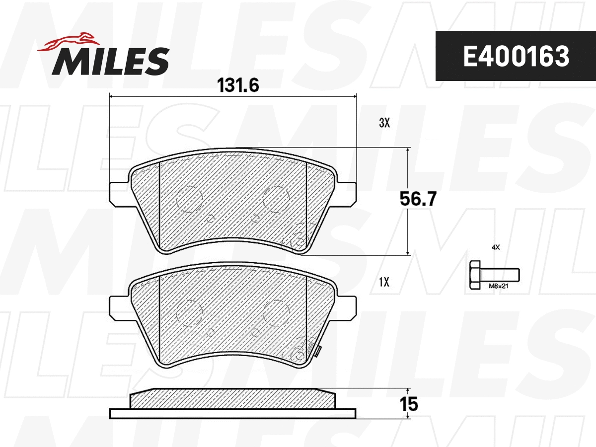 Brake Pad Set, disc brake (E400163)