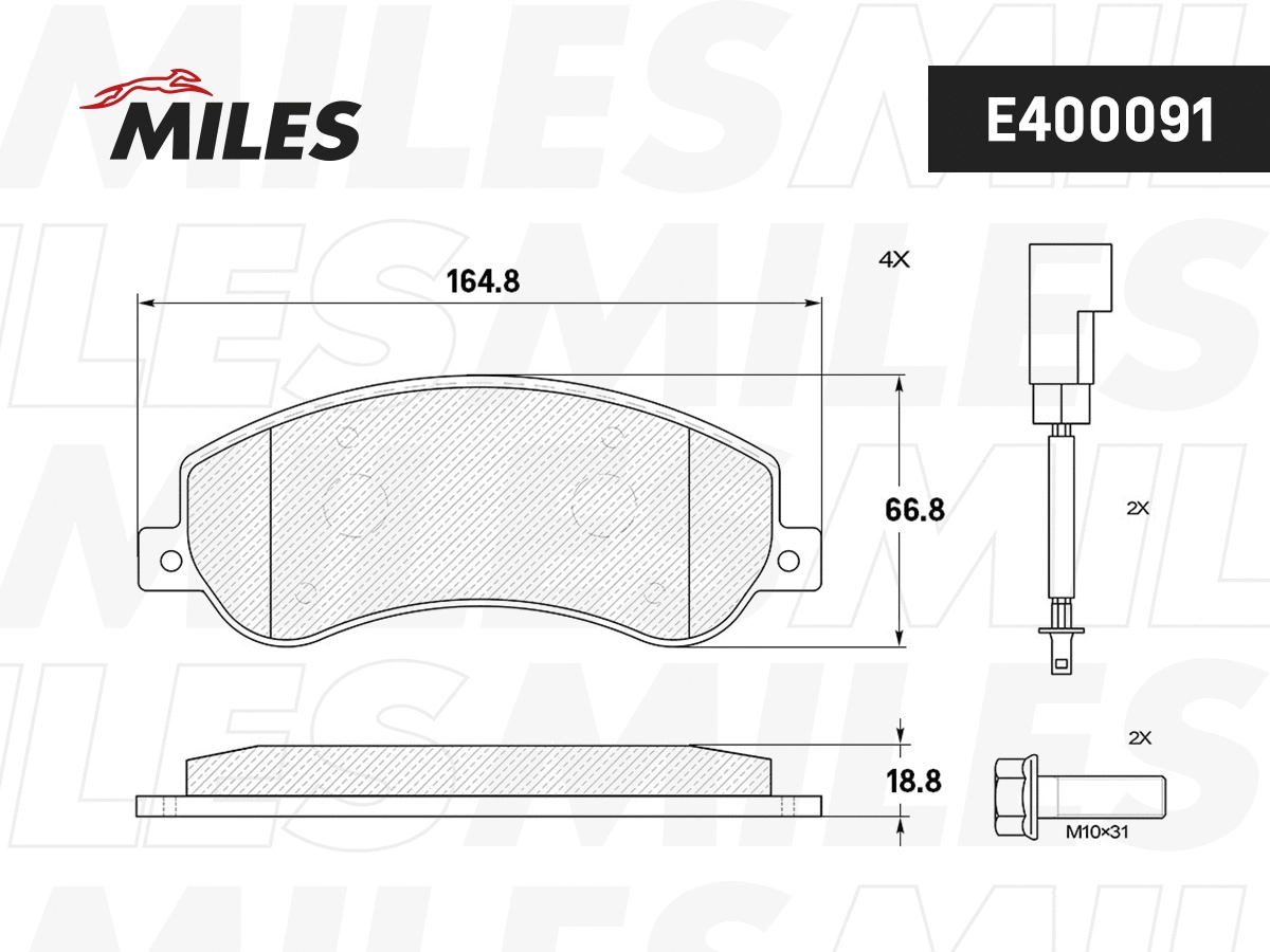 Brake Pad Set, disc brake (E400091)