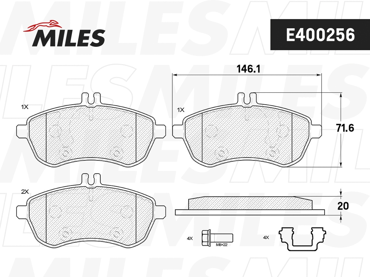 Brake Pad Set, disc brake (E400256)
