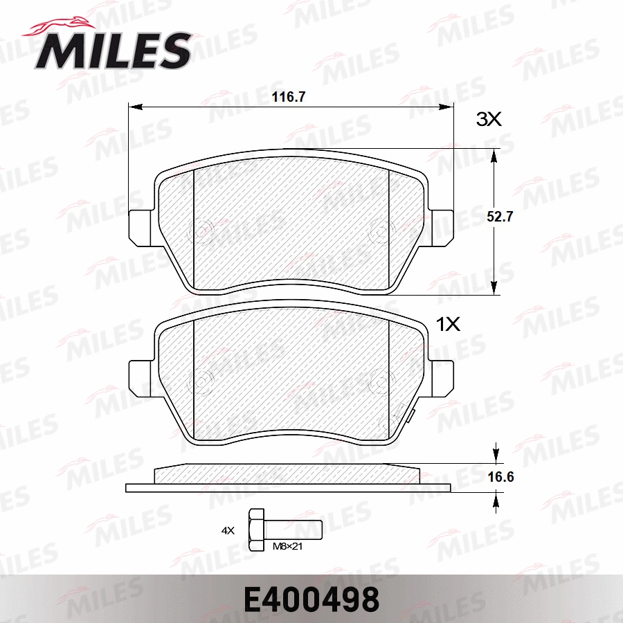 Brake Pad Set, disc brake (E400498)