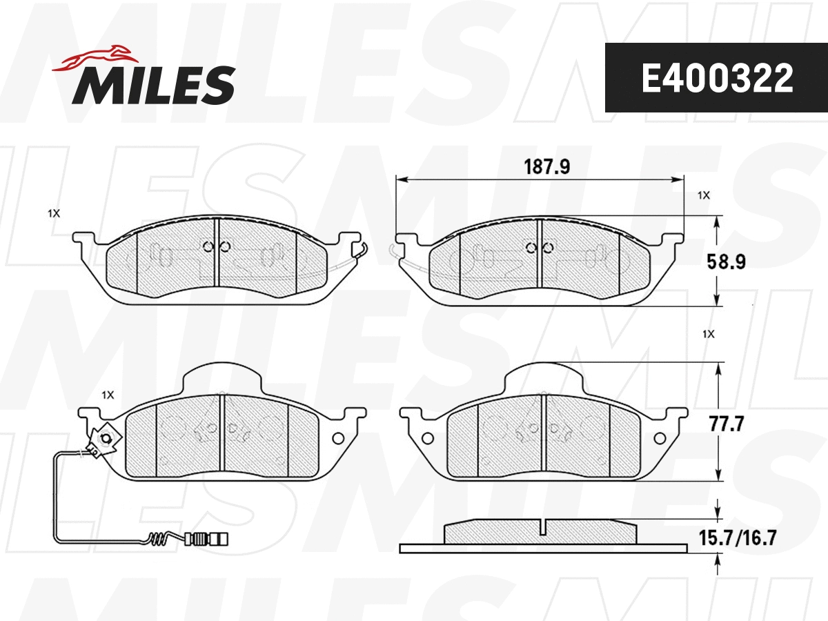 Brake Pad Set, disc brake (E400322)