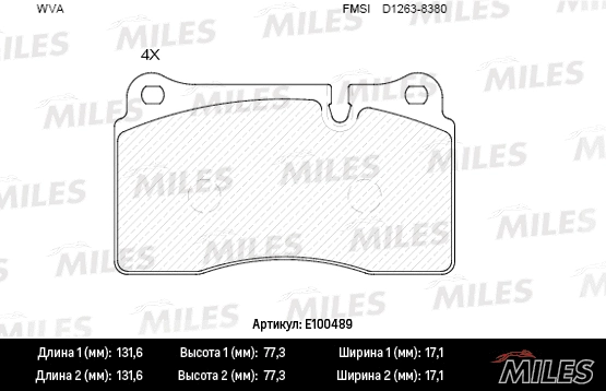 Brake Pad Set, disc brake (E100489)