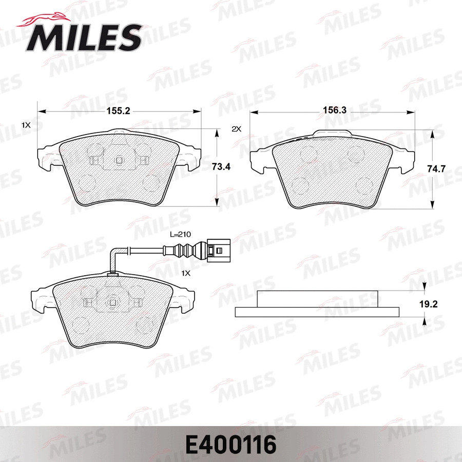 Brake Pad Set, disc brake (E400116)