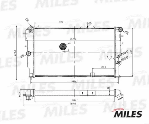 Radiator, engine cooling (ACRM347)