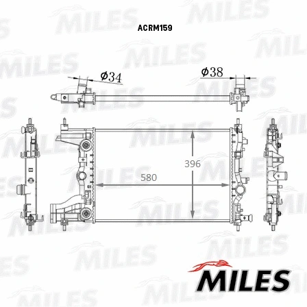 Radiator, engine cooling (ACRM159)