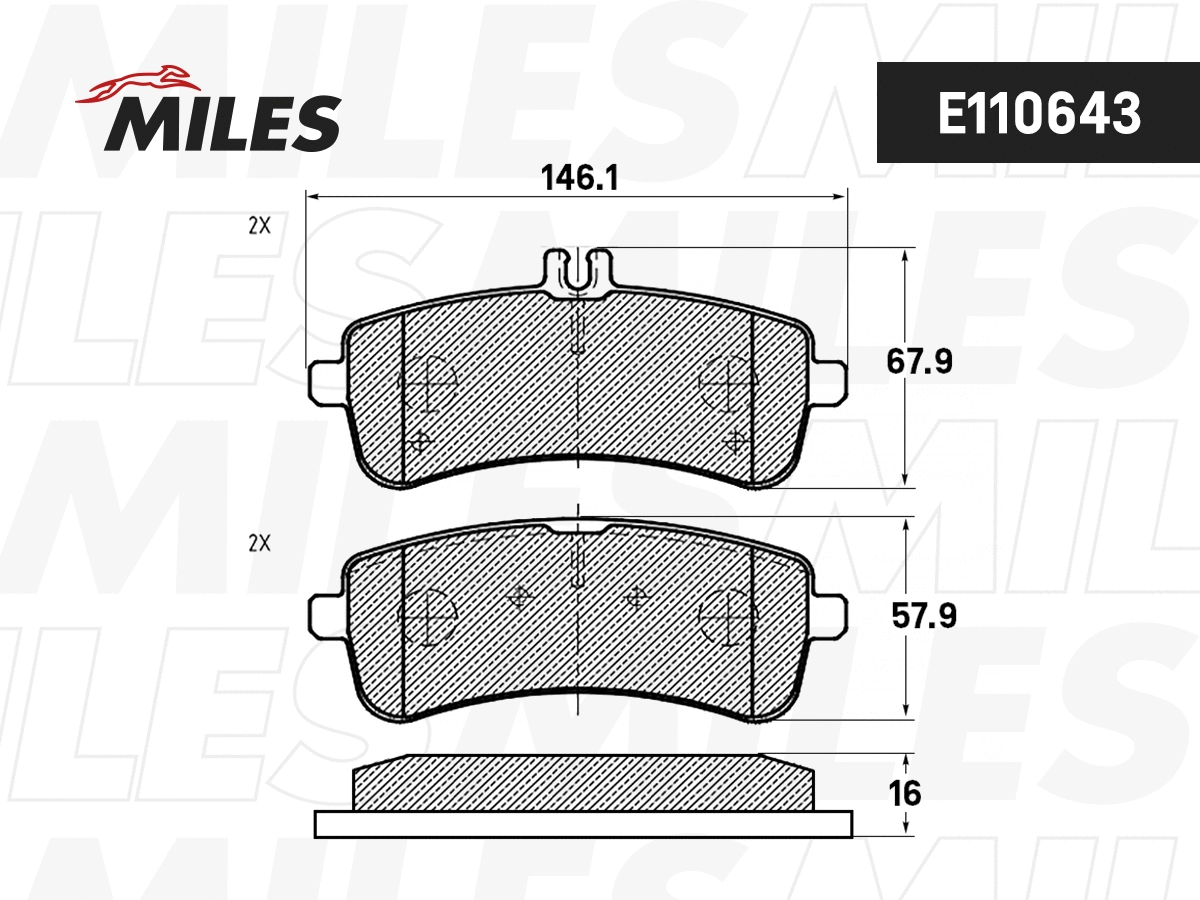 Brake Pad Set, disc brake (E110643)