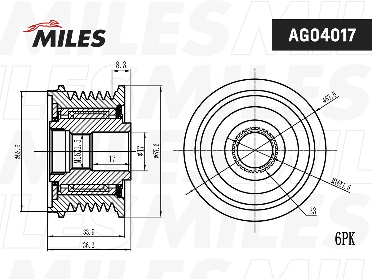 Alternator Freewheel Clutch (AG04017)