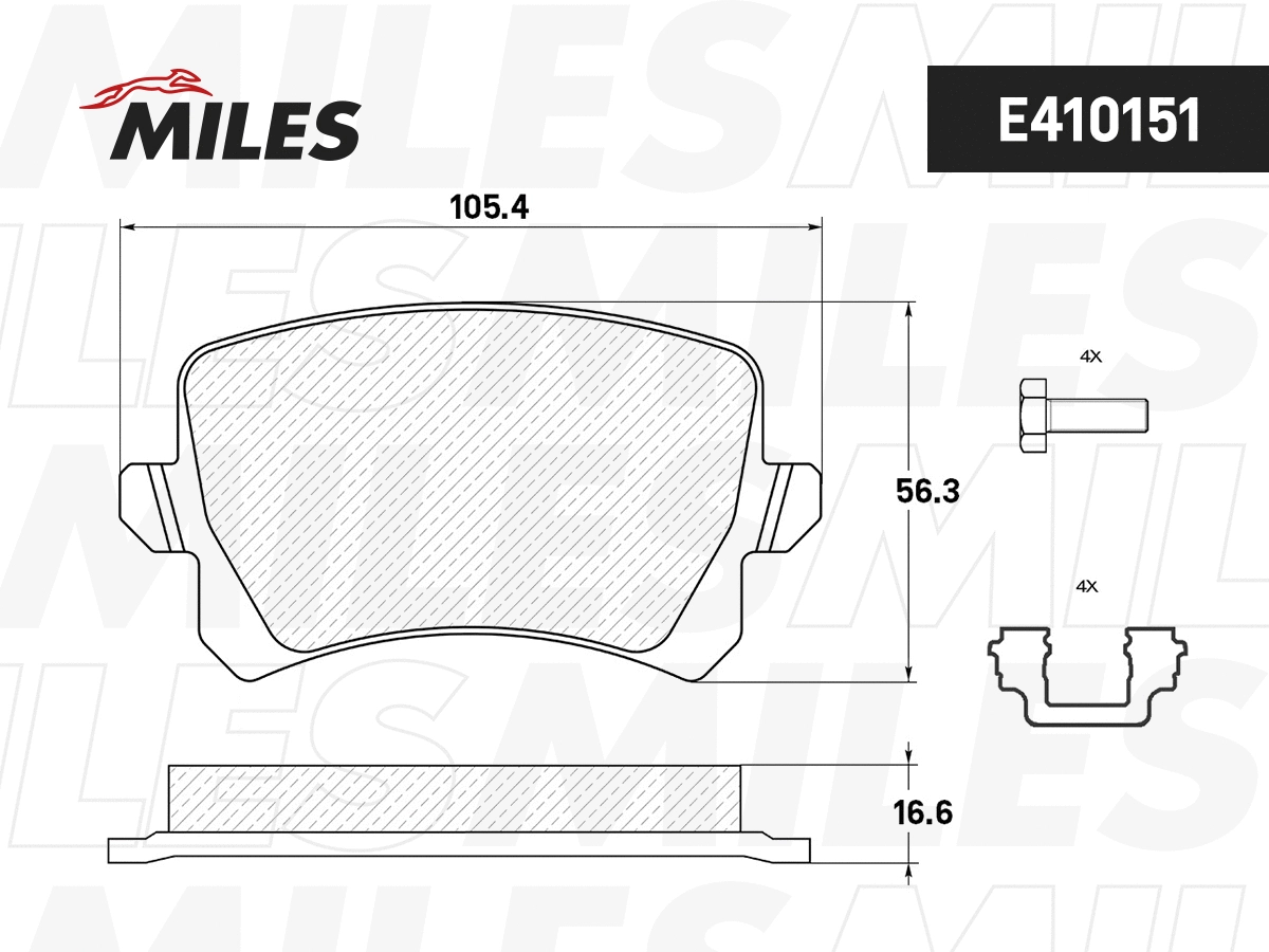 Brake Pad Set, disc brake (E410151)