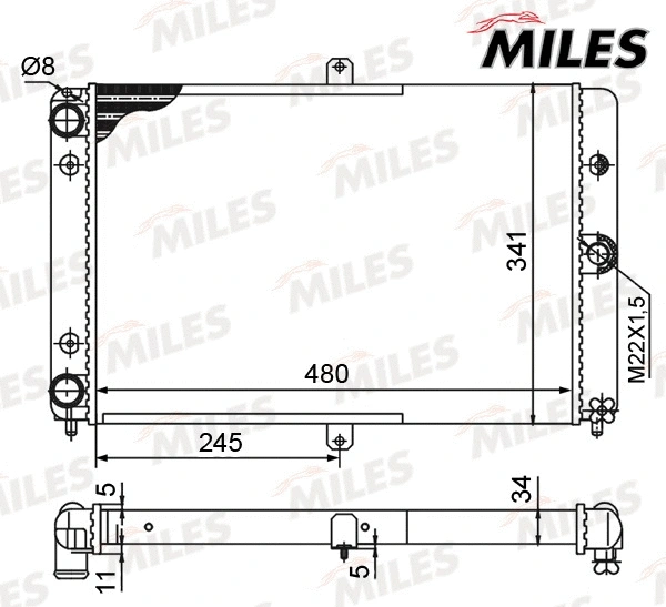 Radiator, engine cooling (ACRM574)