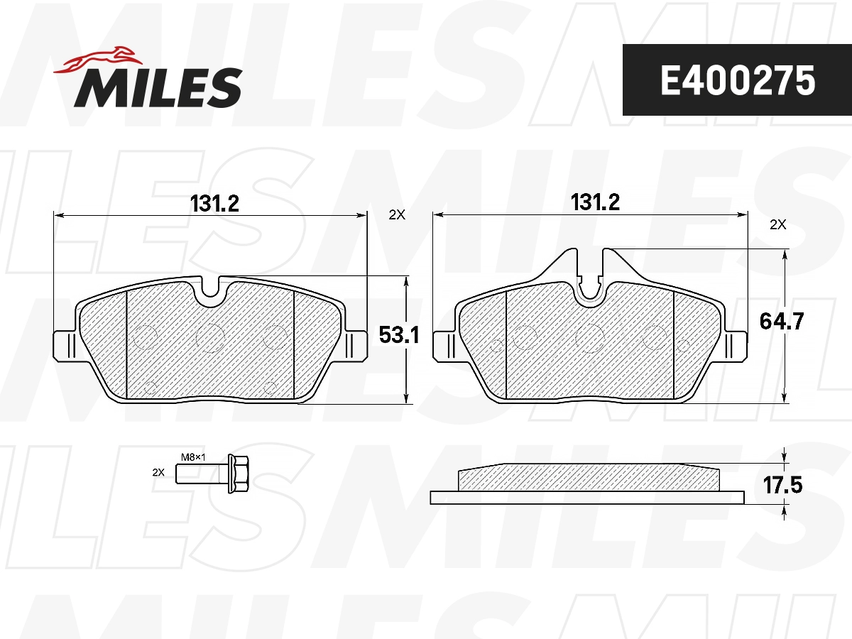 Brake Pad Set, disc brake (E400275)