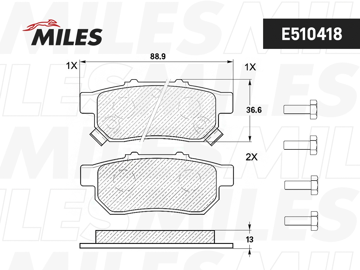 Brake Pad Set, disc brake (E510418)