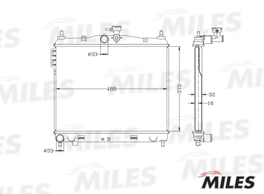Radiator, engine cooling