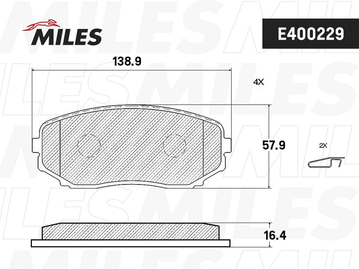 Brake Pad Set, disc brake (E400229)