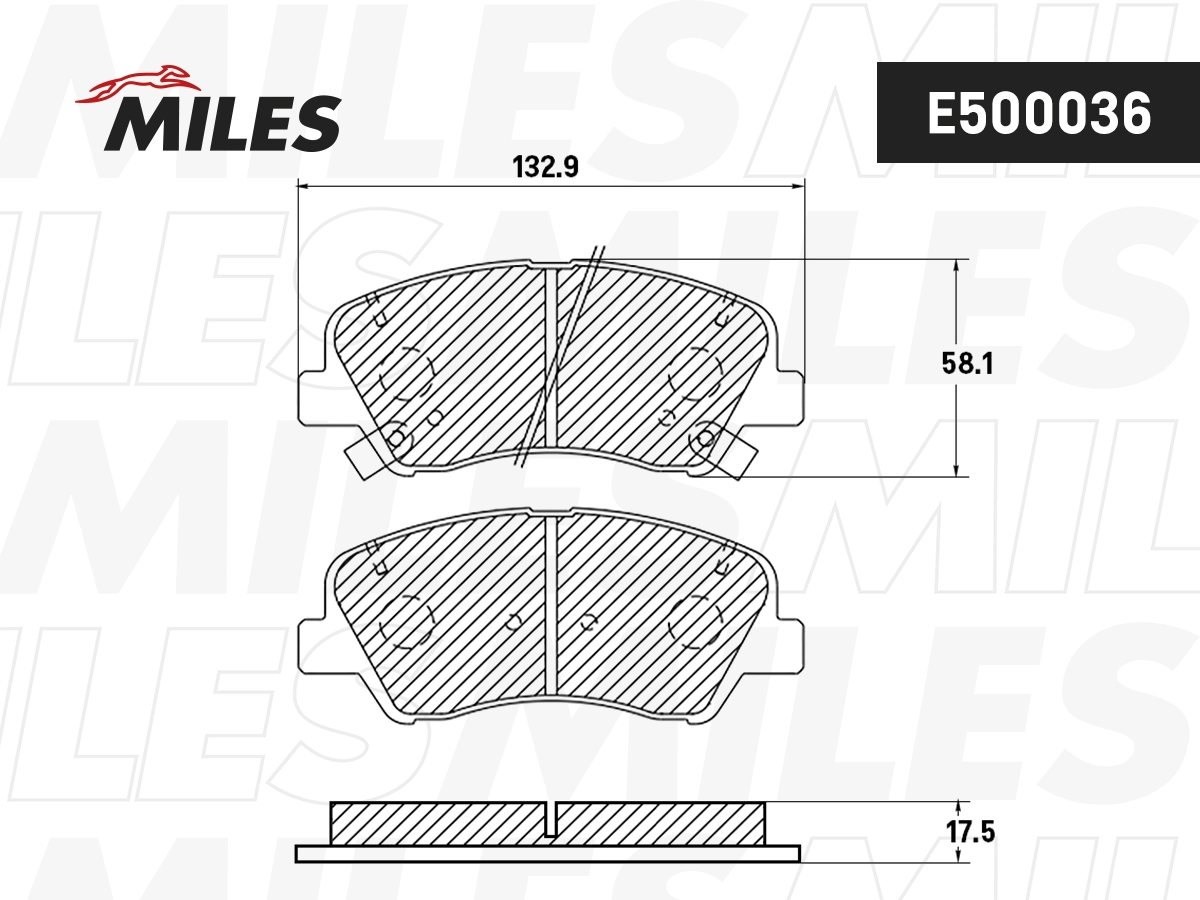 Brake Pad Set, disc brake (E500036)