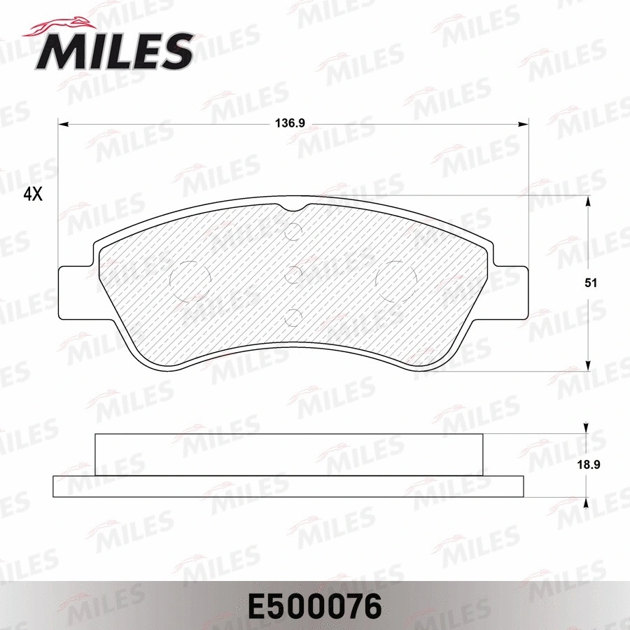 Brake Pad Set, disc brake (E500076)