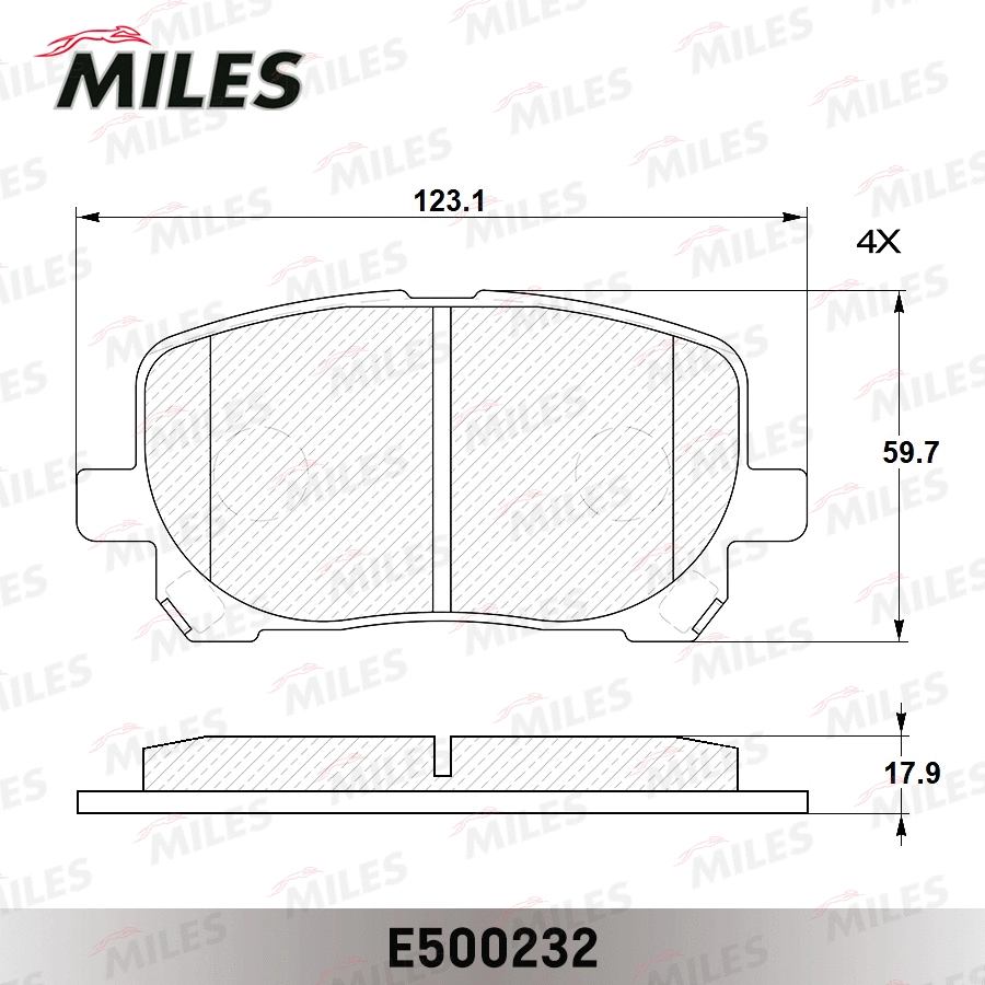 Brake Pad Set, disc brake (E500232)